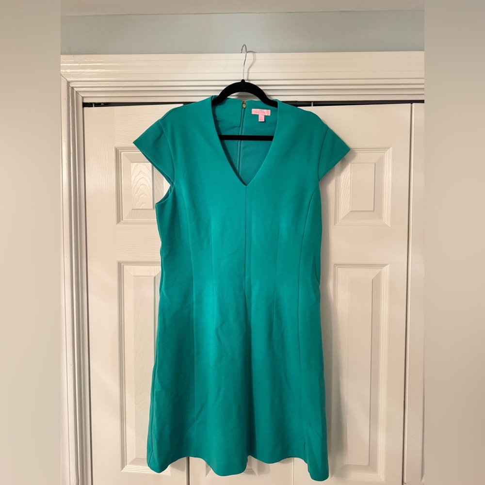 Lilly Pulitzer Vibrant Green Ribbed Fit and Flare Dress